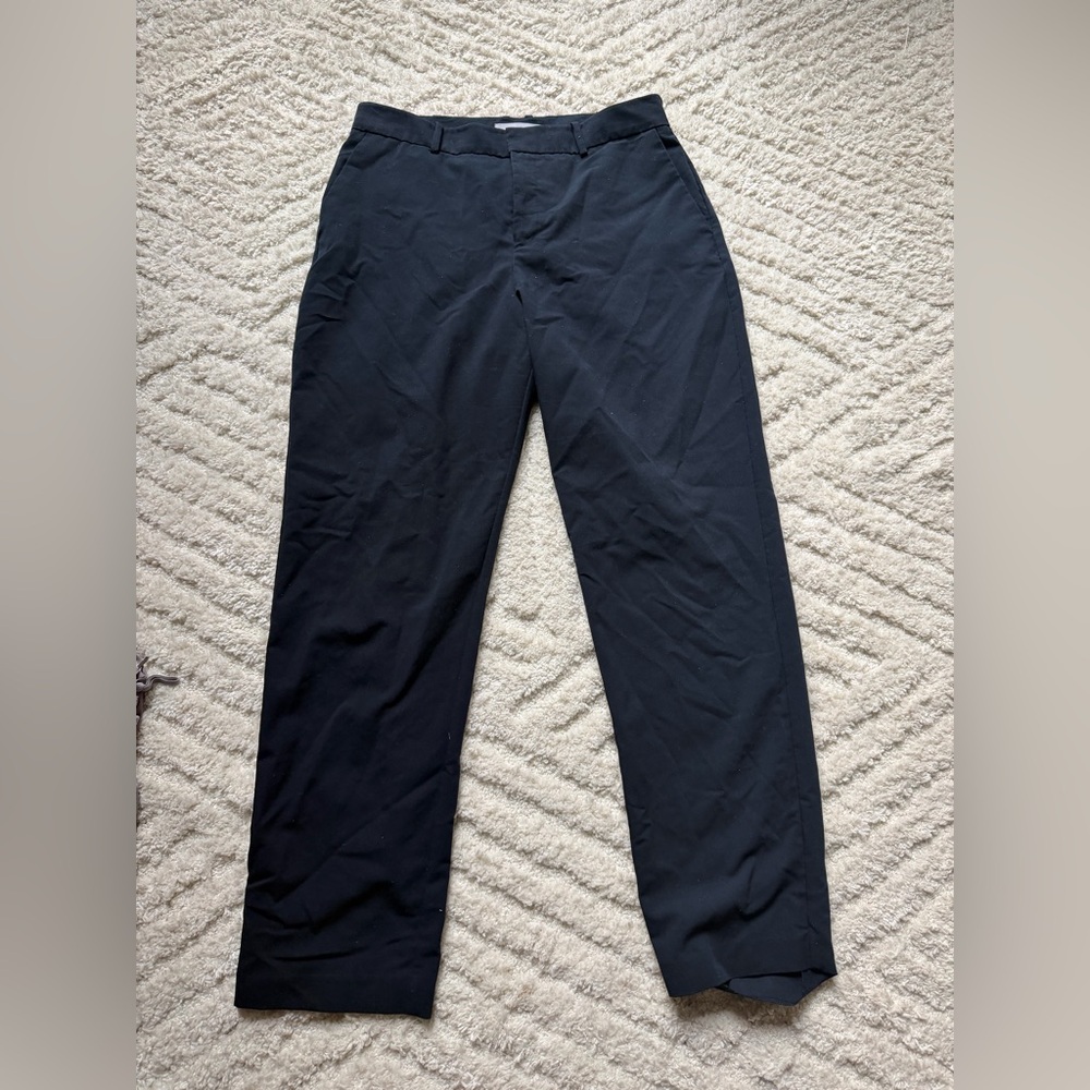 MANGO Navy Blue Straight Leg Trousers